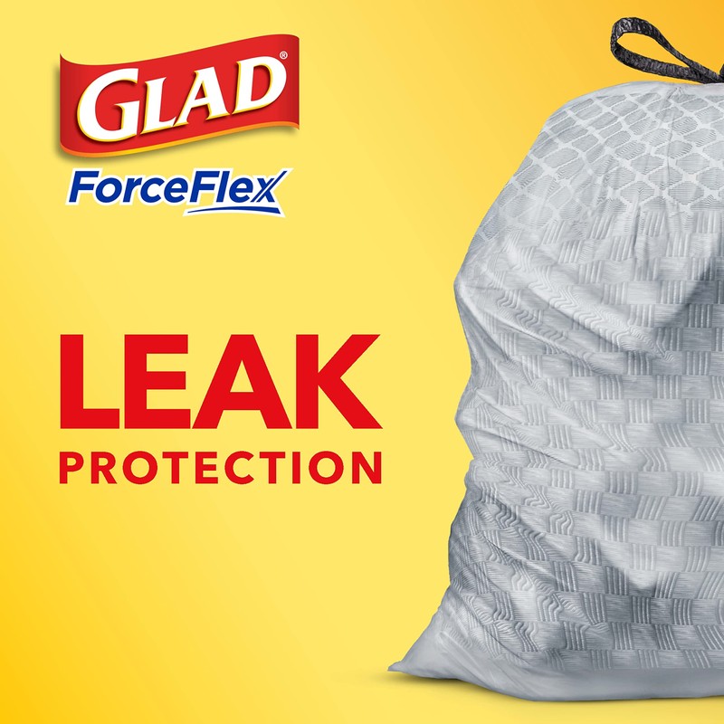 Glad Trash Bags, ForceFlex Tall Kitchen Drawstring Garbage Bags, Fresh