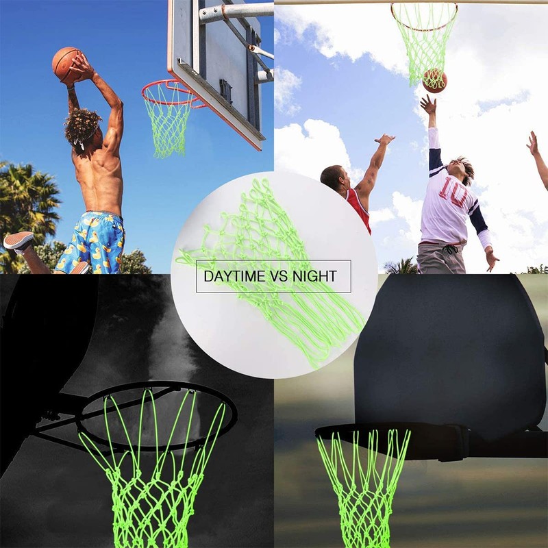 WANGCL Glow in The Dark Basketball Net Outdoor 12 Loops