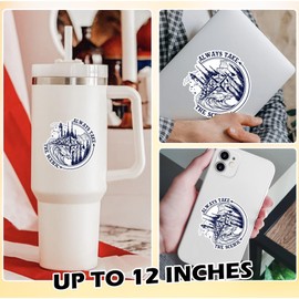 Always Take The Scenic Sticker Compass Camping Travel Adventure Hiking Decal Waterproof Die Cut Vinyl & Transparent DTF Decal for Water Bottle Laptop Car Helmet Gifts for Her Him