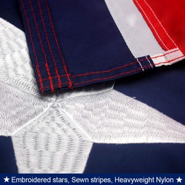 VSVO Tennessee Flag 3x5 Ft 300D Long Lasting Nylon Premium Outdoor Embroidered TN Flag, Sewn Stripes and Brass Grommets