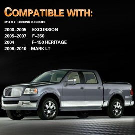 M14x2.0 Wheel Spike Lug Nuts & Cone/Conical Bulge Seat kit，Compatible with F350 2005-2007 & Excursion 2000-2005 & F150 Heritage 2004 & Mark LT 2006-2010 More Replace Set of 32+1