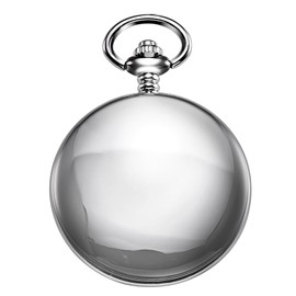 TREEWETO Unisex Taschenuhr mit Kette Analog Handaufzug Retro Skelett Hochglanz Poliert Silber