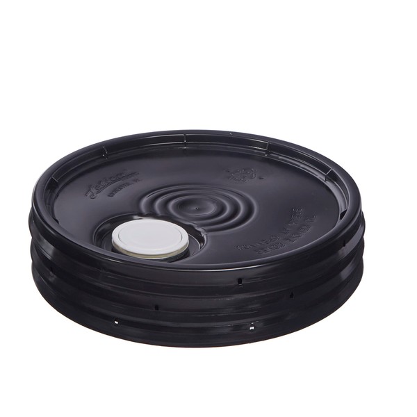 Hudson Exchange Lid with Spout and Gasket for 3.5, 5, 6, and 7 gal Buckets, HDPE, Black, 3 Pack