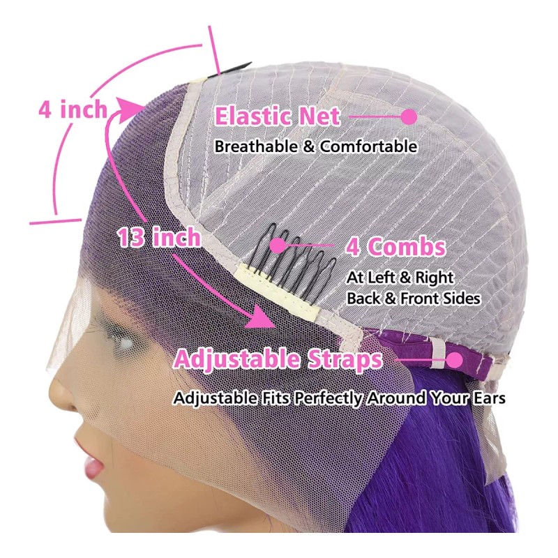 BM Peluca De Cabello Humano Con Encaje Frontal Recto De