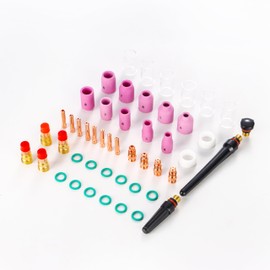 TIG Welding Accessories Kit, 49 Pieces, Assorted Nozzles, Cups, Collets, and O-Rings