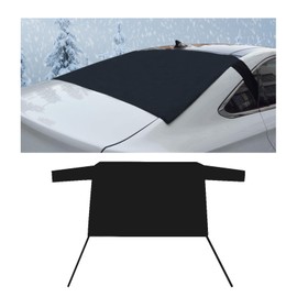 Augeny Car Rear Windshield Cover for Ice and Snow, Auto Windshield Snow Cover with Side Mirror Cover, Protects Against Snow, Ice, UV Ray and Frost for Most Vehicles
