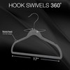 BROOKSTONE, [25 Pack] Velvet Hangers, [Non-Slip] 360° Swivel Hook, Lightweight