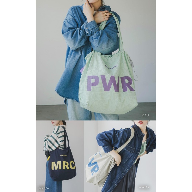 210NOUVE Tote Bag Women's A4 Large Nylon Big Logo Handbag
