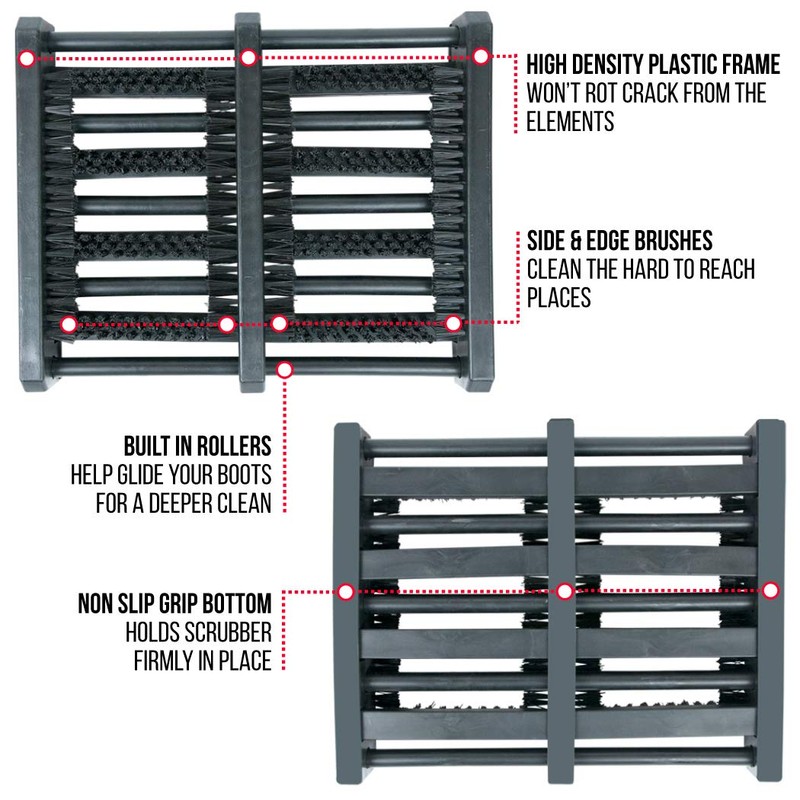 Jobsite Boot Scraper - Outdoor Shoe Scrubber Cleaner Brush