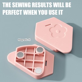 Carreneu 5 Stück Magnetische Nahtführung für Nähmaschinen Magnetic Seam Guide Saumhilfe Nahtführung Silikon-Magnet Abnehmbar Multifunktionspolygon Nähmaschinen Zubehör (Grün/Rosa/Orange)