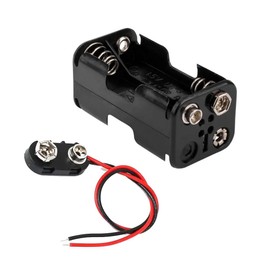 JWISLAND 5-Set 4 x 1.5V (6V) AA Battery Holder with 5 Pcs I Type Battery Snap Connector Kit Thicken Plastic Two Layers Battery Case Box