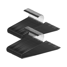 Pants Hangers,30-Pack SOULNAMAN Clothes Hangers Space Saving, Non-Slip Open-Ended Pant Hanger,Black Metal Hangers Design for Jeans,Slacks,Scarf (Black)