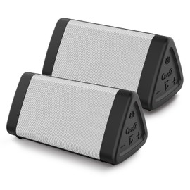 OontZ Angle 3 Bluetooth Speaker, 2 Pack Portable Wireless Bluetooth Speaker, 10 Watts, Crystal Clear Stereo Sound, IPX5 Water Resistant Loud Bluetooth Speakers (White-Dual)