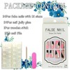 24Pcs Glossy Pink Press on Nails Square Medium Full Cover