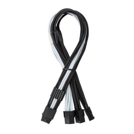 CableMod Pro ModFlex Sleeved 12V-2x6 12VHPWR StealthSense PCIe Extension (Black + White, 16-pin to Triple 8-pin, 45cm)