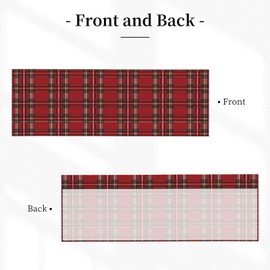 Miaoquhe Merry Xmas Curtains for Windows Valance Red and Green Buffalo Plaid Curtain for Bedroom 54"x18",Winter Grid Style Window Curtains Rod Pocket Valances for Kitchen Decoration