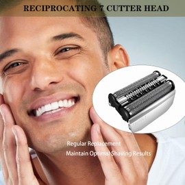 Elektrischer Scherkopf für Braun Serie 7,70S Kompatibel Mit Braun Series 7 Scherkopf,Silber Serie 7 Elektrorasiererkopf Ersatzteil geeignet,Ersatzklingen Folienkopf Zubehör für Rasierapparate (70S)