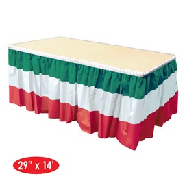 Beistle Red, White and Green Table Skirting, 29" x 14'