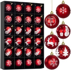 LARAINE Christmas Balls Ornaments 24 Pcs Decorations for Christmas Tree, Shatterproof Hanging Ball Variety Gift Set of Holiday Party Wedding Decoration