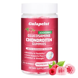 1 Pack 3000MG Glucosamine Chondroitin Gummies - Extra Strength Joint Health & MSM Elderberry Natural Joint Support Supplement, Flexibility, Antioxidant Immune Support for Adults, 60 Gummies