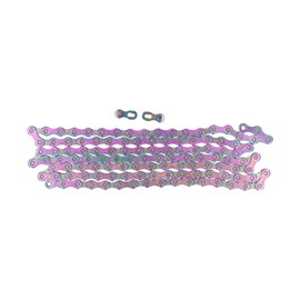 Dilwe Colourful Bicycle Chain, Manganese Steel 10-Way Rainbow Chain with Magic Buckle for Mountain Bikes and Road Bikes