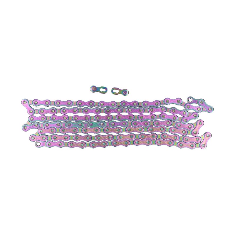 Dilwe Colourful Bicycle Chain, Manganese Steel 10-Way Rainbow Chain with