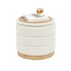 B FSOBEIIALEO Round Storage Ottoman with Tray, Folding Ottoman with