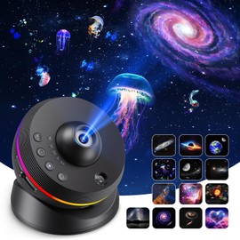 Galaxy Projector for Kids, 4K HD Planetarium Projector with 13 Film Discs, Rotatable 360° Galaxy Projector, Night Light, Star Projection with Timer, Dynamic Meteor Lighting for
