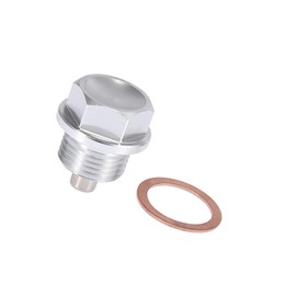 INFINAUTO 1 Set M18 x 1.5 Magnetic Oil Drain Plug Sump Drain Nut Silver Tone Stylish Design