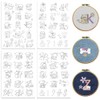 peacoblue Water Soluble Embroidery Patterns for Beginners 4 Sheets with