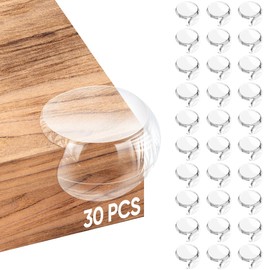 walquan 30 Pack Baby Corner Protector Guards, Clear Furniture Desk Corner Protectors & Edge Safety Bumpers Cushion for Table Edges & Sharp Corners, Kid Baby Proofing (Round x30pcs)