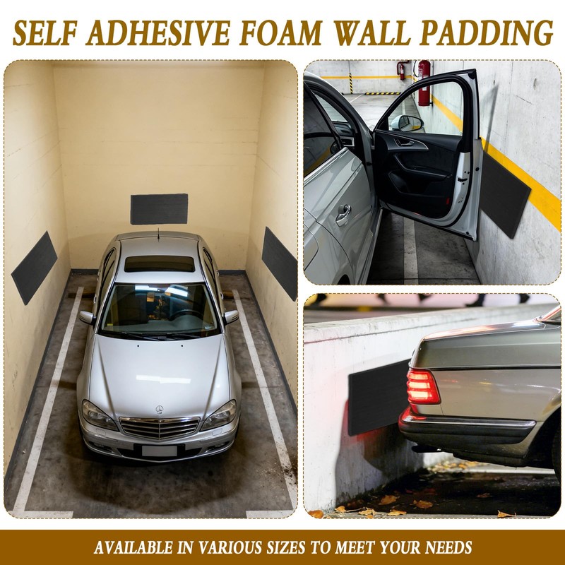 CebraBounze 4-Pack Garage Wall Protector, 14.9”x7.8” Self-Adhesive EVA Foam Bumpers,