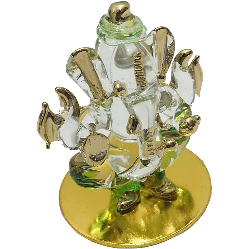 Green Ganesha for car Dashboard Sitting Ganesh Sculpture Murti Ganpati