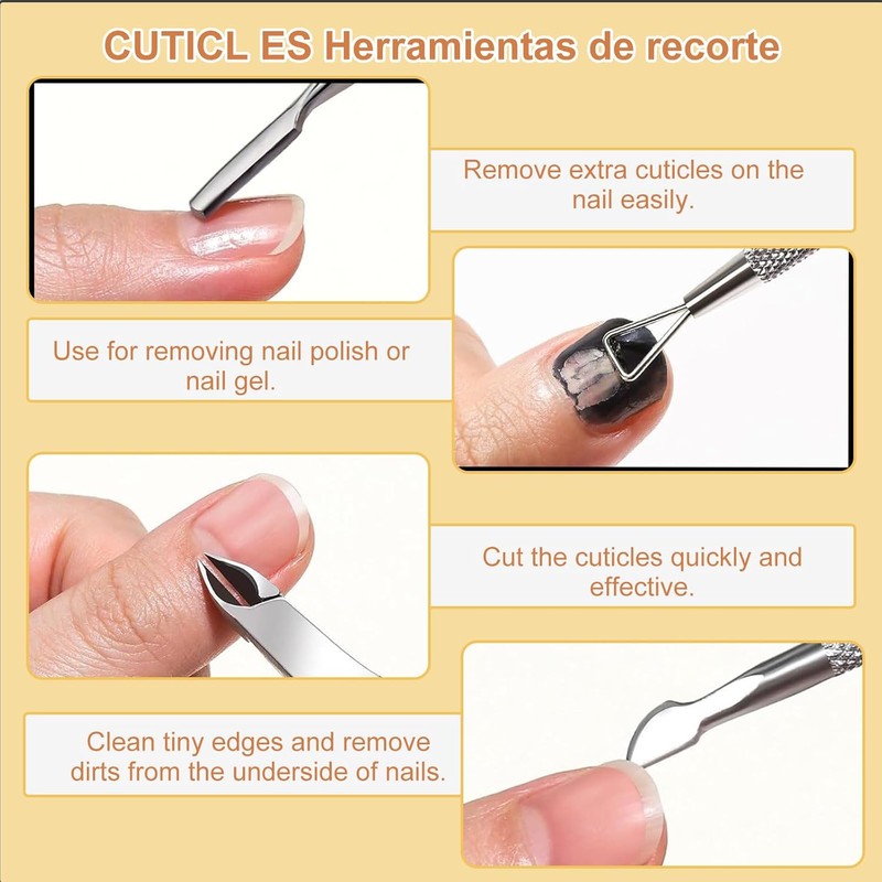 Kit de Manicura Profesional 12 Piezas, Kit de Uñas con