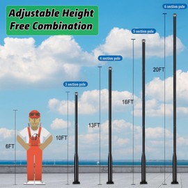 Koiyingnote Street Light Pole 13Ft, Outdoor Adjustable Metal Street Lamp Post, Solar Street Light Pole for Street, Patio, Backyard, Basketball Court, Park, with Mounting Rebar Cage
