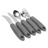 Adaptive Utensils, 5 Piece Stainless Steel Rubber Handles for Hand
