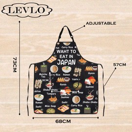 What to Eat in Japan Asia Cuisine Lover Kitchen Apron Mom Dad BFF Japanese Food Cooking New Home Apron (Eat in Japan)