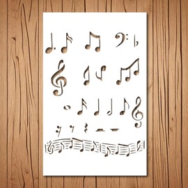 Musical Notes Stencil | Reusable Music Note Stencils for Painting on Wood, Glass, Wall, Rock, Walls, Canvas, Glassware, Spray Painting, Airbrushing | Music Notes Stencil Template (5"x 6")