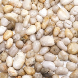 Nicunom 6 lb White Pebbles Natural Decorative Stone Small Polished Gravel River Rocks for Aquariums, Vase Fillers, Landscaping, Succulent