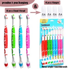 RosyLife Dog Toothbrush pet Toothbrush Finger Toothbrush Small to Large Dogs,Cats with Soft Bristles Non Slip Dual Head Dog Toothbrush