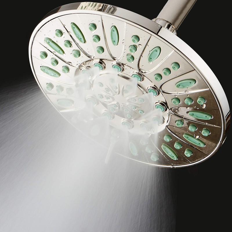 AquaDance 7-inch 6-Setting Rainfall Showerhead with Anti-Microbial Microban Protection from