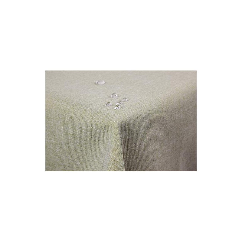 First-Tex Tablecloth Linen Look Lotus Effect Washable with Straight Hem