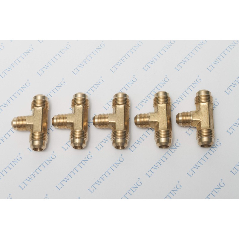 LTWFITTING Brass 1/2" x 3/8" x 3/8" OD Flare Reducing