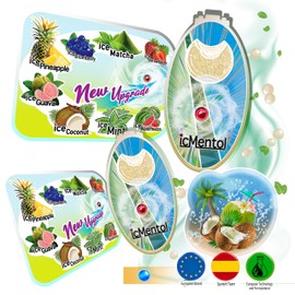 icMentol - 10 Flavours, 3 Pack Sizes Available, 200 Capsules Menthol Balls, Aroma Capsule, Aroma Balls, DIY Click Balls (2 Packs x 100 Capsules, Ice Cold Coconut Flavour)