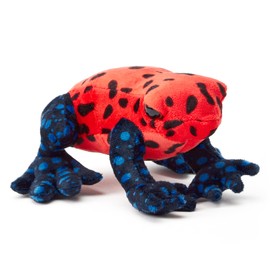 Zappi Co 100% Recycled Plush Poison Dart Frog Strawberry Red/Black Toy (15cm Width) Stuffed Soft Cuddly Eco Friendly animals Collection For New Born Child First kid