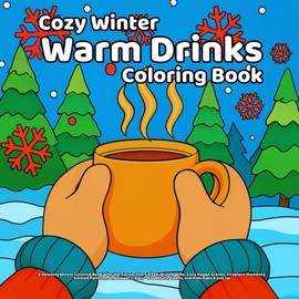 Cozy Winter Warm Drinks: A Relaxing Winter Coloring Book with Hot Cocoa, Tea, Coffee, Mulled Wine, Cozy Hygge Scenes, Fireplace Moments, Knitted ... – For Adults, Teens, and Kids Ages 8 and Up