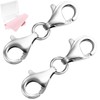 MKCYD 925 Sterling Silver Double Lobster Claw Clasps,Necklace Extender Double