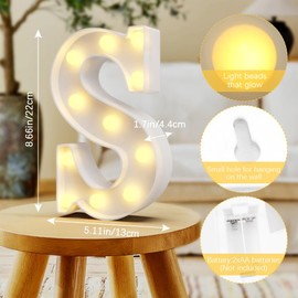 Marquee Light Up Letters S, Led Decor, Glitter Lamp, Friend Gifts for Teen Girls, Gamer Room Decor for Boys, Light Up Wall Decor, Teen Bedroom Decor, Classroom Decorations