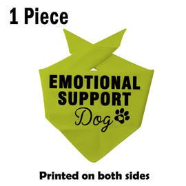 1 Piece Emotional Support Dog Bandana ESA Cat Bandana ESA Dog Bandana Service Dog Bandana Snap on Bandana Dog Gift (Emotional Support Dog Yellow)