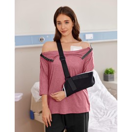 Deyeek Post Shoulder Surgery Shirts for Women Tear Away Snap Button Rotator Cuff Shirt Mastectomy Chemo Port Access Tops M